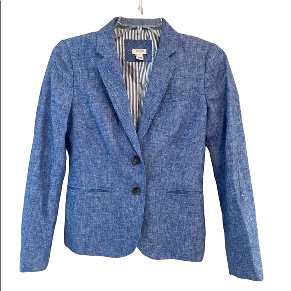 J. Crew Jackets & Blazers - J Crew Chambray Linen Blazer size 00
